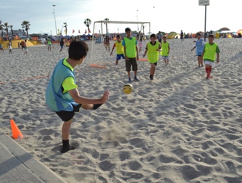 futbol playa cumpleaños